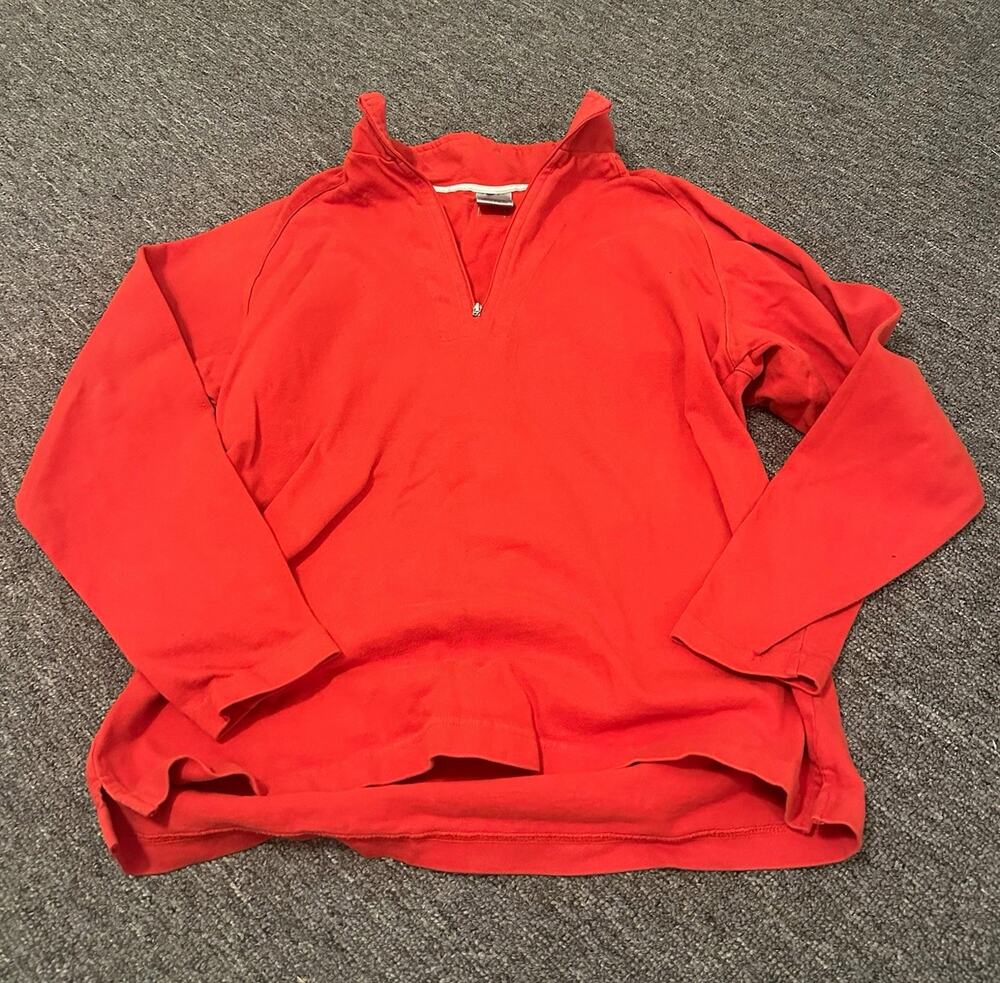 Nike Men’s Red 1/4 Zip Mock Neck Pullover Long Sleeve Top Size M